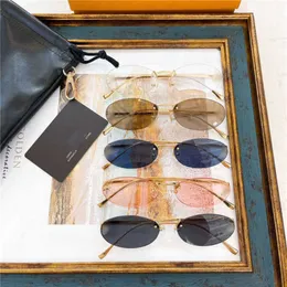 高級デザイナーNew Men's and Women's Sunglasses 20％オフFamily FのOval Rimless Star's Same Fashion Cat's Eye Fe40046