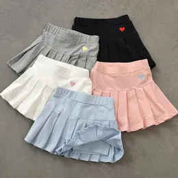 Skirts Girls' All-Match Pleated Culottes Medium And Small Children'S Summer Skirt With Inner Safety Pants Student Uniform Skirts 230327