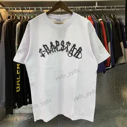 T-shirt da uomo Small Trapstar BARBED WIRE ARCH TEE T-shirt a maniche corte da uomo e da donna con stampa di lettere scure T230327