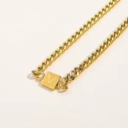 18k Gold-plated Bracelets Necklace Set Designer Letter Necklace Woman Men Love Stamp jewelry Fashion Versatile Bracelet Romantic Brand Stainless Steel Necklace