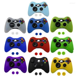 Controladores de jogo Caixa de pele de silicone para Xbox 360 GamePad Rubber Shell Controller 2 Caps de garras de polegar