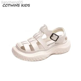 Sandals Boys Beach Sandals 2022 Summer Girls Fashion Flats Kids Sport Shoes Brand Дети плетения подлинная кожаная рукавая мягкая подошва W -0327