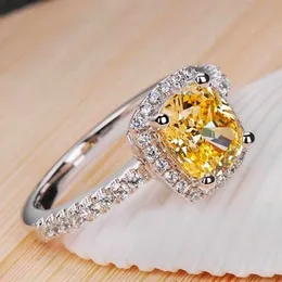 Solitaire ring anillo de lujo con piedra de circonita de cristal para mujer färg plateado blanco rosa amarillo anillos de compromiso z0327