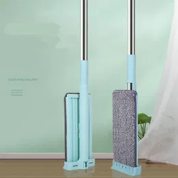 MOPS Płaska podłoga MOP Stal Uchwyt bezpłatny uchwyt 360 ° Mop MOP obrotowy do suchego i mokrego kuchennego czyszczenia 230404