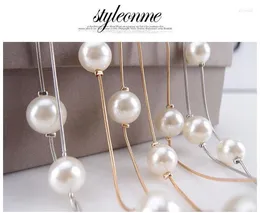 Catene Versione coreana dei gioielli di moda multistrato/maglione a catena con doppia collana di perle decorato all'ingrosso