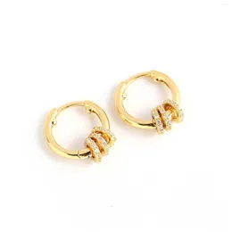 Stud Earrings Simple Korea Style Circle Hoop Sterling 925 Silver For Women Gold Color Girls Jewelry Brincos