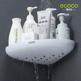 Bathroom Shelves ECOCO Storage Shelf Shower Snap Up Corner Shampoo Holder Basket Wall for Shelving Kitchen 230327