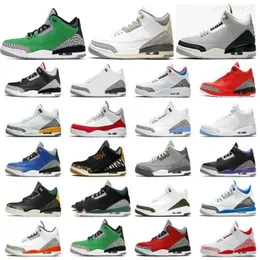 Jumpman 3 Homens 3s Mulheres Tênis de Basquete Pele Shady Musselina Oreo Branco Cimento Gato Preto Cardeal Vermelho Racer True Blue Varsity Royal Latex Esporte Tênis Trainer