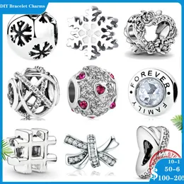 925 siver beads charms for pandora charm bracelets designer for women Snowflake Bow flower Silver 925 Charm