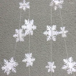 クリスマスの装飾Cevent1Set Decoration Snowflake Banner for Party Happy Year Decor Paper Garland Hanging Ornament Suppl