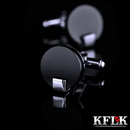 Cuff Links Kflk Jewelry Shirt Cufflink para masculino Brand Black Link Botão atacadista Botão de alta qualidade Rodado de luxo para homens convidados 230325