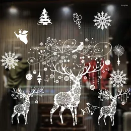 Wall Stickers 2023 Happy Year Christmas Decorations Home Snowflake House Sticker Shop Window Glass Decoration PVC Navidad