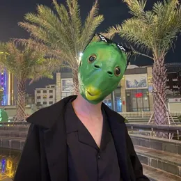 Parti Maskeleri Cadılar Bayramı Yeşil Balık Baş Maskesi Komik Cosplay Kostüm Maskesi Unisex Yetişkin Karnaval Parti Başlığı Süslü Elbise için Uygun Parti 230327