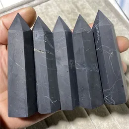 Annan heminredning Shungite Natural Stones Crystals Point Wand Healing Crystal Pyramid Tower Elite Strålningsskydd Wiccan 230327