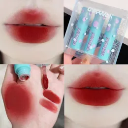 Tubo azul de brilho labial azul vermelho escuro fosco fosco hidratante batom líquido impermeável à prova d'água de veludo duradouro Cosmético coreano