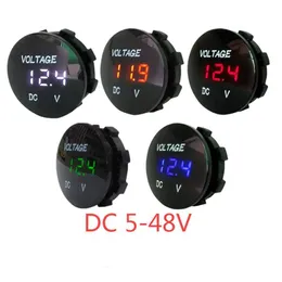 Mini Yuvarlak Su Geçirmez Motorlu Motosiklet Metre DC5V-48V LED Panel Dijital Voltmetre Test Cihazı Monitör Ekran Voltmetre