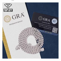 Jóias de moissanita de moda 6mm diamantes completos 100% 925 Sterling Silver Silver Cuban Bracecet Pass Diamond Tester Colar VVs