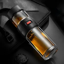 Copos de chá de parede dupla com infusser Business Water Bottle Travel Drinking for Man Gift 230327