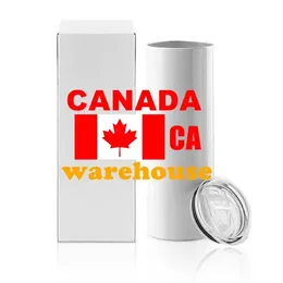CA Warehouse 2 dias entrega 20 onças de aço inoxidável com tampa de palha de palha caneca garrafa de água em pó de revestimento de camping ao ar livre bebendo isolamento de vácuo SS0327