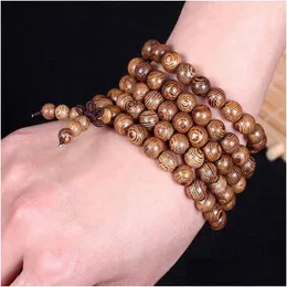 Bärade 1 datorer Senaste Wenge Prayer Beads Tibetan Buddhist Mala Buddha Armband Rosary Wood Psera Hombre Drop Delivery 202 DHBOE