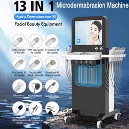 13 IN 1 Macchina per microdermoabrasione RF frazionaria Rimozione delle lentiggini Antirughe Idrodermoabrasione Aqua Oxygen Hydra Jet Peel Dispositivo idratante per il viso