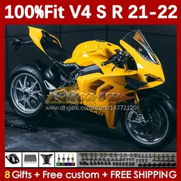 Motocicletas para Ducati Street Fighter Panigale v 4 V4 S R V4S V4R 2018-2022 Bodywork 167No.6 V4-S V4-R 21 22 V-4S V-4R 2021 2022 Moldagem de injeção Blus amarelo
