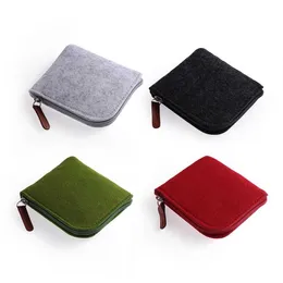 Wallets Cheap Wool Felt Mini Coin Purse Wallet Women Men Change Bag ID Holder Wallets Key Chain Mini Bag Felt Retro Bag 2022 G230327