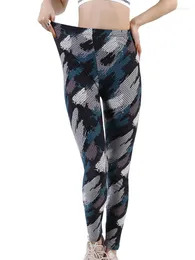 Leggings da donna CHSDCSI Stampa mimetica Palestra Leggins elastici Pantaloni da allenamento Allenamento sportivo Fitness Pantaloni traspiranti