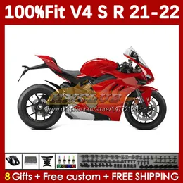 Motorcycle red frame stock Fairings For DUCATI Street Fighter Panigale V 4 V4 S R V4S V4R 2018-2022 Bodywork 167No.9 V4-S V4-R 21 22 V-4S V-4R 2021 2022 Injection Molding Body