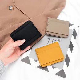 Wallets Women's Short Wallet Mini Purse Real Leather Female Small Card Holder Change Purses with Coin Pocket for Girls Money Bag Cartera G230327