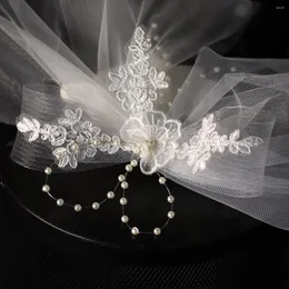 Headpieces handgjorda pärlstav hår brudslöja med kamränkar riktiga po bröllopstillbehör för kvinnor