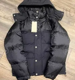 Herrarna ner parkas designer män nylon kort jacka brev jacquard manlig vadderad huva snap -knapp zip ficka vinter varmt utkläder upqi