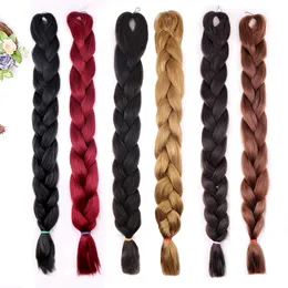 100％Kanekalon Jumbo Braids Hair165g82インチ合成前伸び拡張ウルトラ編組髪