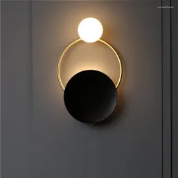 Lampade da parete Nordic Art Eclipse G9 LED Light Luxury Retro Lampada in rame Camera da letto Comodino Creative Cafe Corridoio