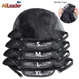 Caps de peruca Alileader Wholesale 10pcs Caps de peruca de renda para fazer tampa de peruca marrom preta em massa com tiras ajustáveis ​​tecelagem de tecelagem XL L M S 230327