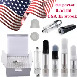 EUA estoque th205 cartuchos de vape atomizadores carrinhos de 0,5 ml 1 ml e vaporizador de cigarro de cigarro