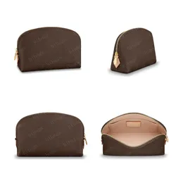2023 Designer Cosmetic Bag Make Up Bag Cosmetic Pouch Zippy Bags Cosmetic Makeup Cases Bag Women Brown Flower Leather Toiletry 47515 With Box #LCP-01