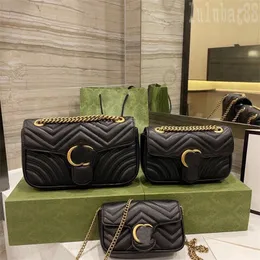 Marmont 디자이너 가방 지갑 여성 패션 미니 스타일의 크로스 바디 백 롱 체인 합금 버클 스페셜 디자인 마텔라스 남성 숄더 가방 간단한 컬러 e23
