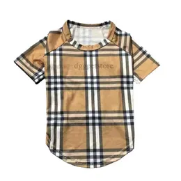 Designer Hundekleidung Marke Hundekleidung Hundehemden Plaid T-Shirt Sommer Haustierkleidung für kleine Hunde Weiche Welpe Kleidung Katze Tee atmungsaktive Dehnung Yellow XL A567