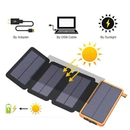 Solar Power Bank Portable 50000MAH充電水防水充電Xiaomi iPhone用の外部バッテリー充電器懐中電灯