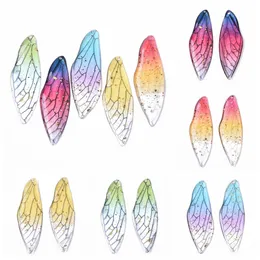 Charms 50Pcs Transparent Resin Fairy Wings Pendants Simulated Insect Butterfly Charm For Women Earring Necklace DIY Jewelry Making 230325