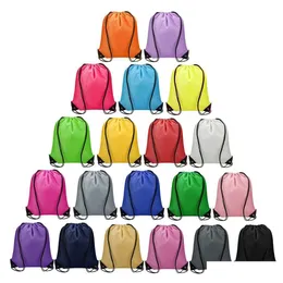 Sublimation Blanks Blank Dstring Backpack Cinch Bags Kids Nylon D String Pack For Diy Drop Delivery 202 Dh4O9