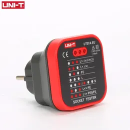 UNI-T UT07 Socket Testers Detector EU Plug Ground Neutral Fire Plug Polarity Phase Check Wiring Detection RCD Leakage Test