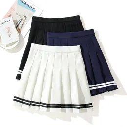 Skirts HighWaisted Elastic Pink Fairy Grunge Black Mini Pleated Woman Fashion Summer Clothes School Girl Uniform 230327