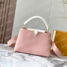 Bolsa de designer de corpo transversal feminino V Capucinas de moda de pão, designers de bolsas de ombro pequenos bolsas de couro genuíno bolsa de embreagem