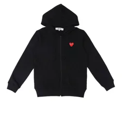 Tasarımcı Erkek Hoodies Com Des Garcons Sweatshirt CDG Kırmızı Kalp Zip Up Hoodie Marka Siyah Boyutu XL