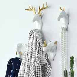 フックレール1PCハンギングアニマルヘッド装飾鹿象ユニコーンサイハンガーキー衣類帽子壁飾りラック230327