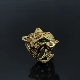 Fashion big ring Panthere designer rings for men women with diamond Emerald glasses Gold plated 18K wedding jewelry party gift size 6 7 8 9