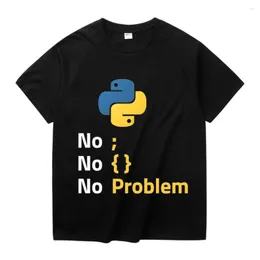 Men Tirts Computer Programming Language Python Design for Code Programmer Homme Tee Crewneck 2023 T-Shirt Camiseta