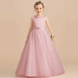 Girl's Dresses 5-14 Years Girls Princess Dress Girl Ceremony Long Prom Pink Kids Evening Party Vestidos Flower Girls Wedding Party Pageant Gown